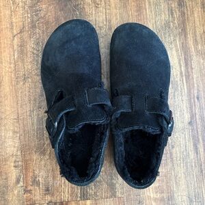 Birkenstock Black Suede Moccasins